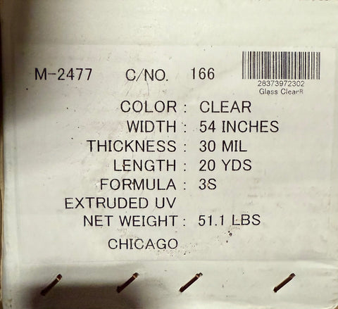 30 Gauge Clear Vinyl